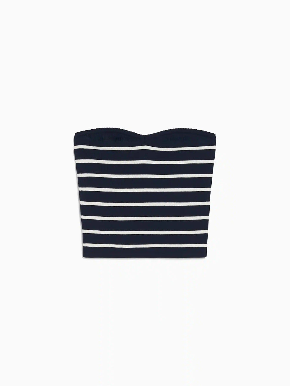Striped Knit Bandeau Crop Top