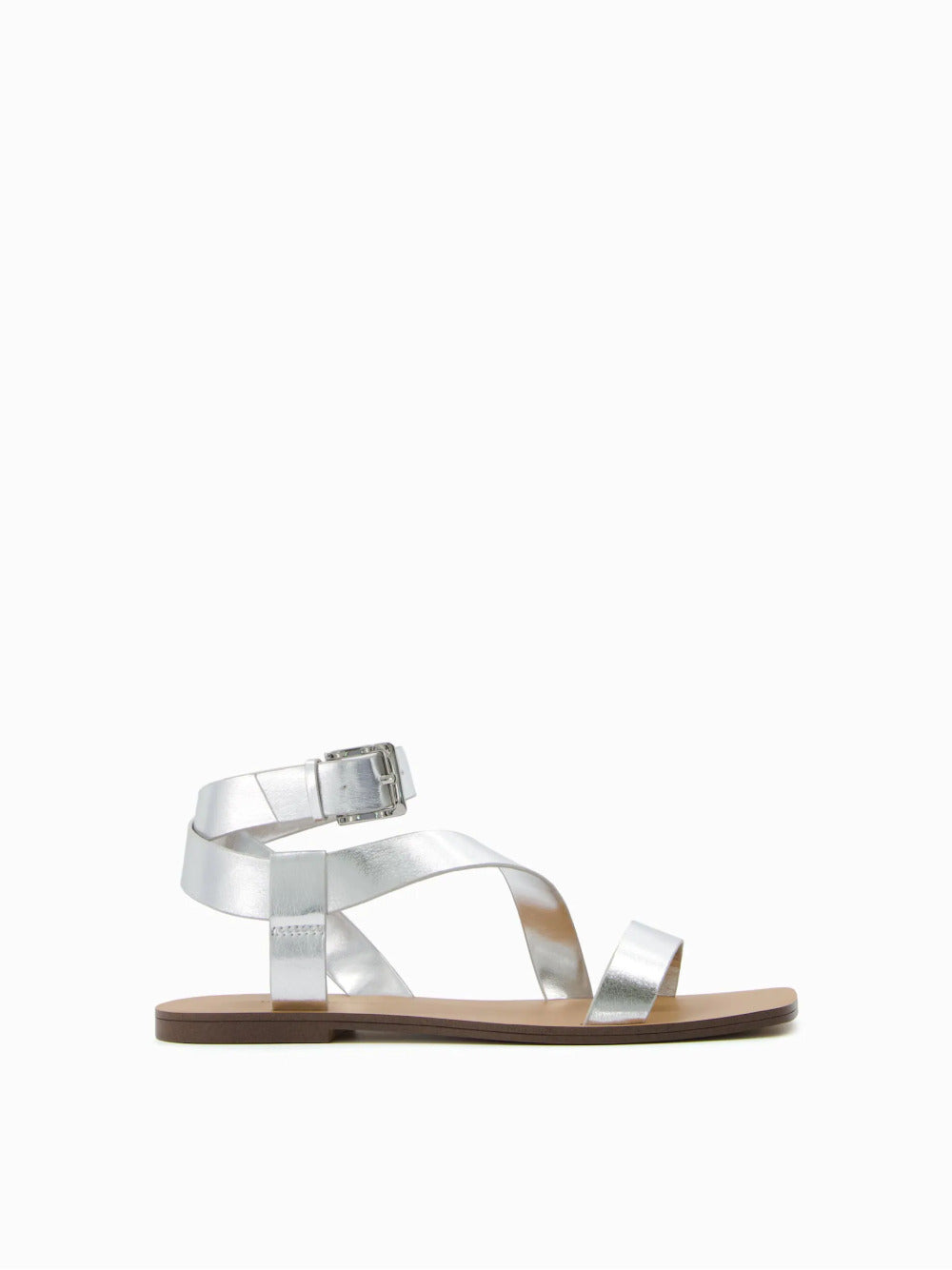 Flache Sandalen mit Knöchelriemen