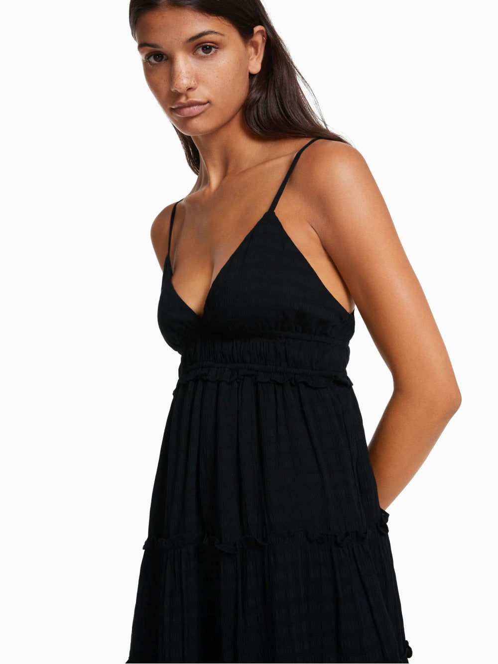 Minikleid mit gerüschten Trägern