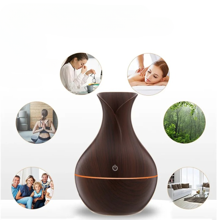 Bærbar luftfugter med 200 ml essentiel olie diffusor